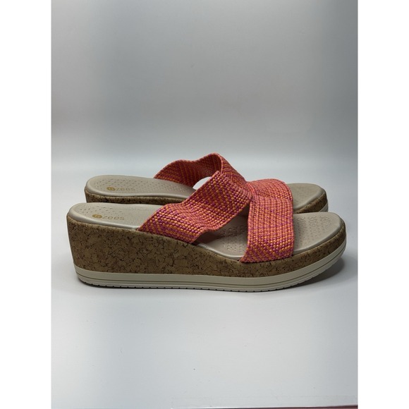 Bzees Shoes - Bzees Womens Riviera Sz 9 Machine Washable Wedge Sandal Pink/Orange